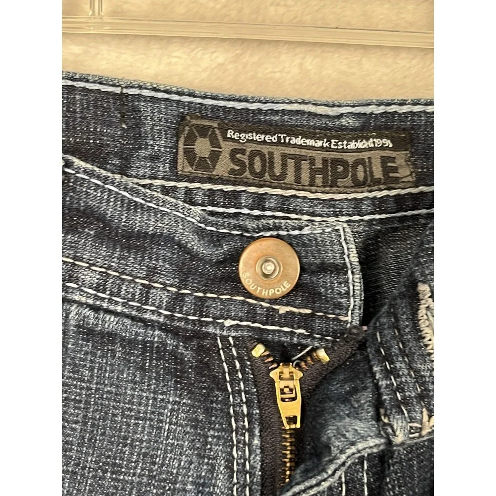Southpole Boys Jeans Straight Leg Youth 12 Blue Trendy Faded 28x27